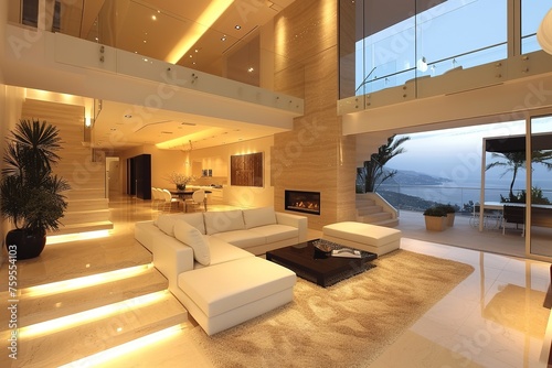 Luxury architecture interior of modern design living room sofa