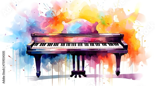 Colorful a piano illustration
