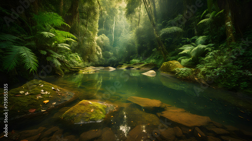 Immerse viewers in the heart of a lush rainforest