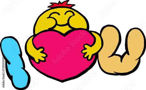 love you mascot vector illustration (ID: 759555505)