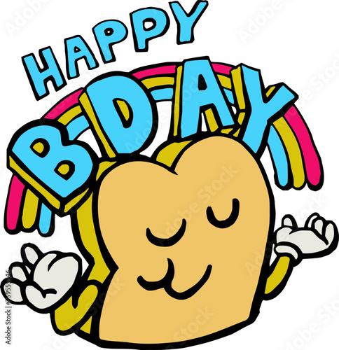 birthday bread mascot vector illustration (ID: 759555546)