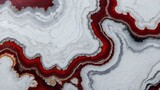 red agate veins on white marble backdrop