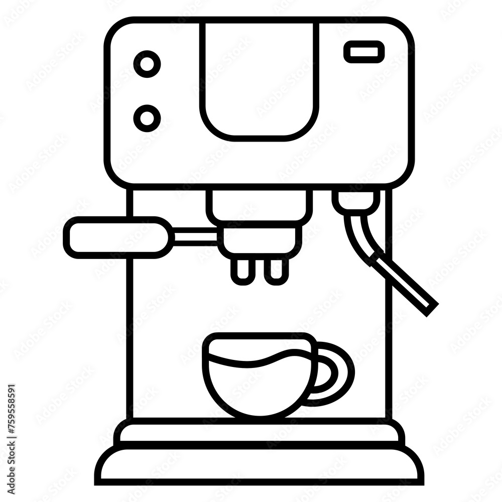 Coffee machine vector line icon. suitable for the coffee theme. line, outline, black, cafe, drink, machine. flat vector illustration. Coffee machine vector line icon. suitable for the coffee theme. line, outline, black, cafe, drink, machine. flat vector illustration.