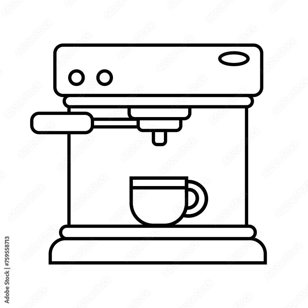 Coffee machine vector line icon. suitable for the coffee theme. line, outline, black, cafe, drink, machine. flat vector illustration. Coffee machine vector line icon. suitable for the coffee theme. line, outline, black, cafe, drink, machine. flat vector illustration.