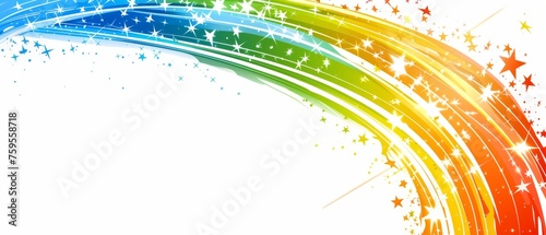  a rainbow colored background with stars and a white space for a text or an image with a rainbow colored background with stars and a white space for a text.