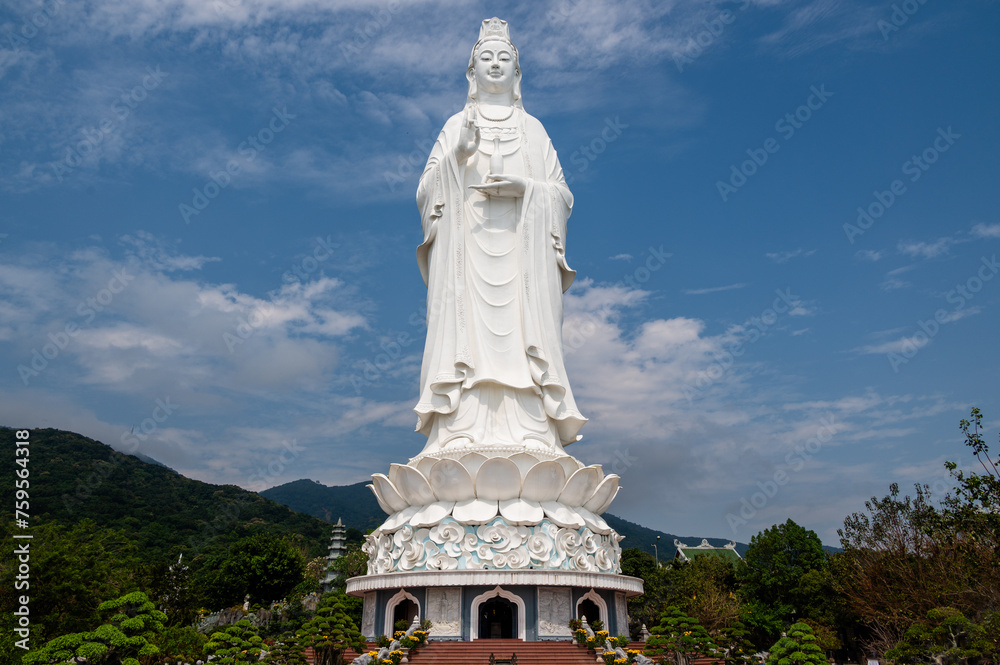 The statue of buddha in Linh Ung Pagoda, Da Nang, Vietnam