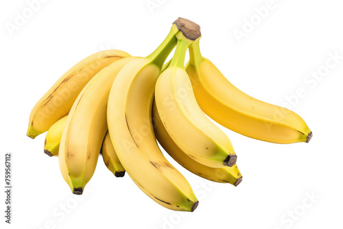Bunch of Ripe Bananas on White Background. on a White or Clear Surface PNG Transparent Background.