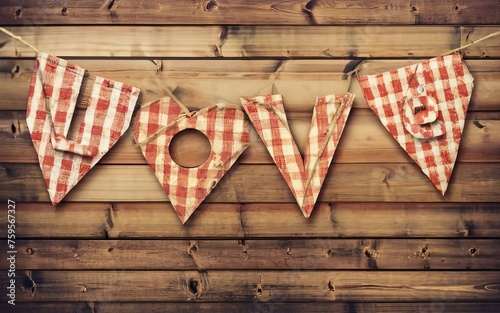 Red hearts on a rustic wooden background evoke feelings of love and celebration, perfect for Valentine's Day or a holiday greeting card photo