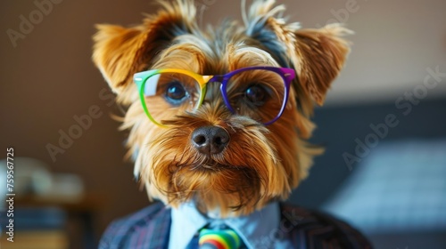 ビジネススーツを着た犬のポートレート,Generative AI AI画像 © beeboys