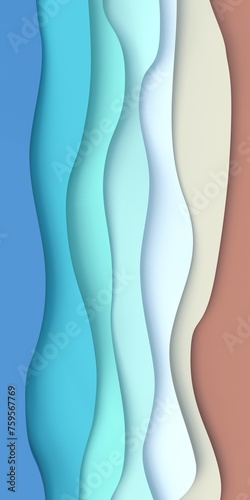 Graphic image of the waves of the sea. Decorative panel. Background and texture