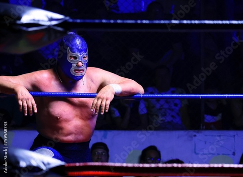 Quadro su tela Mexican wrestling in Queretaro City