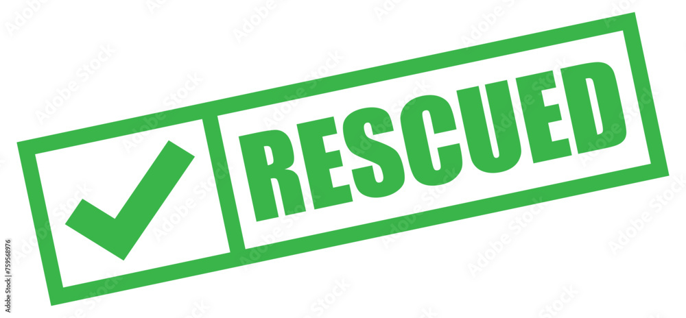 rescued label, rescue symbol icon isolated on white bg. rescued label, rescue symbol icon isolated on white bg.