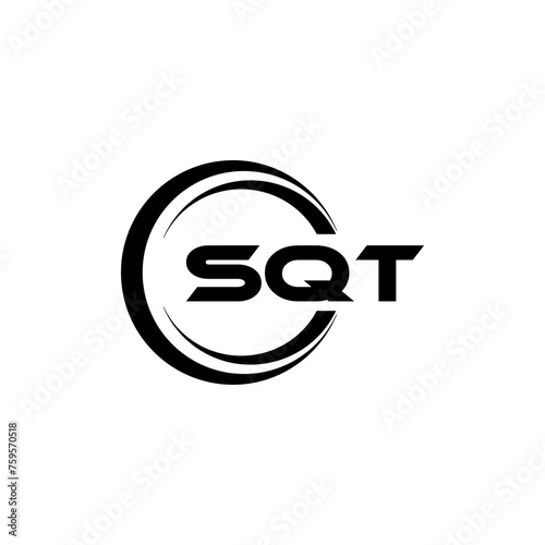 SQT letter logo design with white background in illustrator, cube logo, vector logo, modern alphabet font overlap style. calligraphy designs for logo, Poster, Invitation, etc.