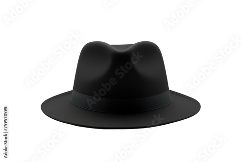 Black Hat on White Background. on a White or Clear Surface PNG Transparent Background.