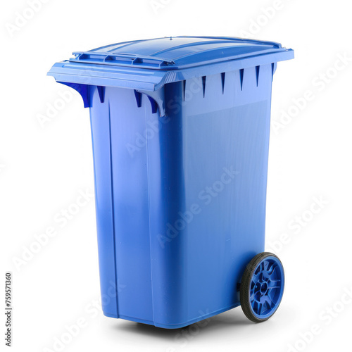 blue garbage bin isolated on transparency background PNG