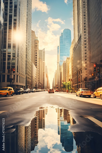 Resplendent Daylight Across Cityscape: A Captivating Portrait of Urban Architecture and Life