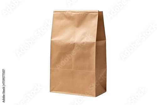 Brown Paper Bag on White Background. on a White or Clear Surface PNG Transparent Background.