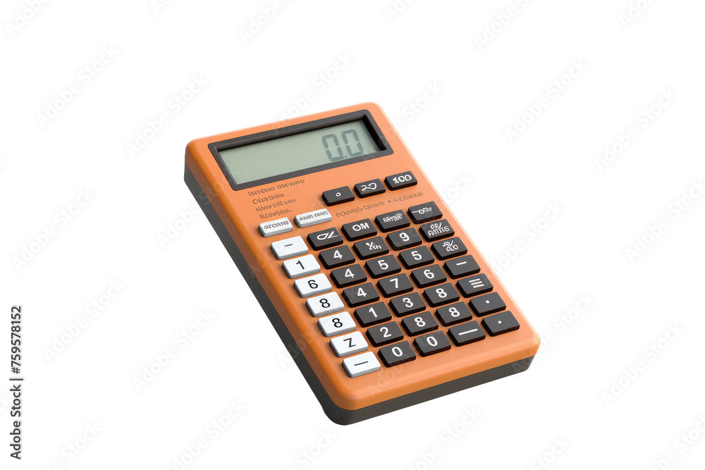 Orange Calculator on White Background. on a White or Clear Surface PNG Transparent Background. Orange Calculator on White Background. on a White or Clear Surface PNG Transparent Background.