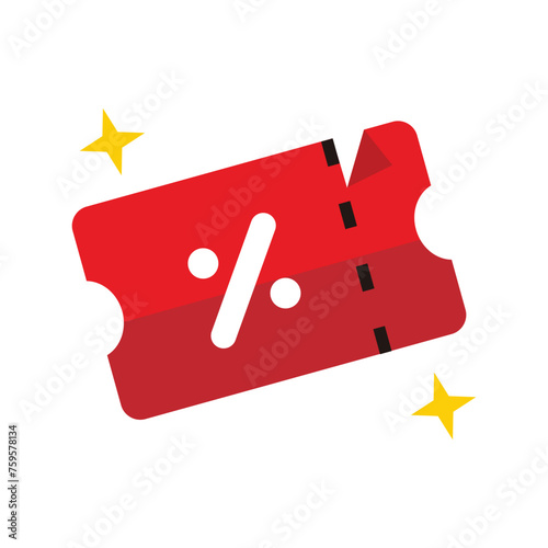 Discount coupon icon vector isolated on white background for your web and mobile app design, Discount coupon logo concept