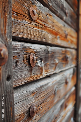 Close Up of Wooden Drawer With Metal Knobs