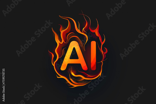 The letter A is made out of fire. The fire is very bright and it looks like it is dancing. a company logo for an app developer company, vector style, burn 