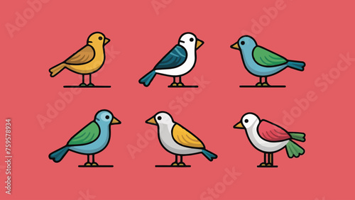 Collection of Vector Bird Icons: Detailed Illustrations for Various Purposes  photo