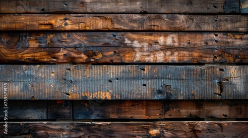 Weathered Wooden Wall With Peeling Paint Close Up