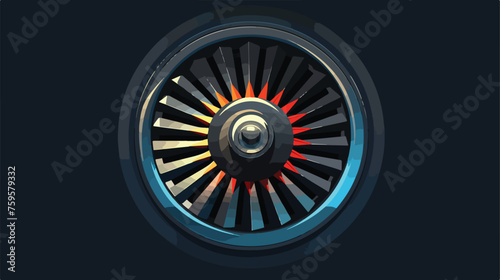 Airplane turbine vector illustration 