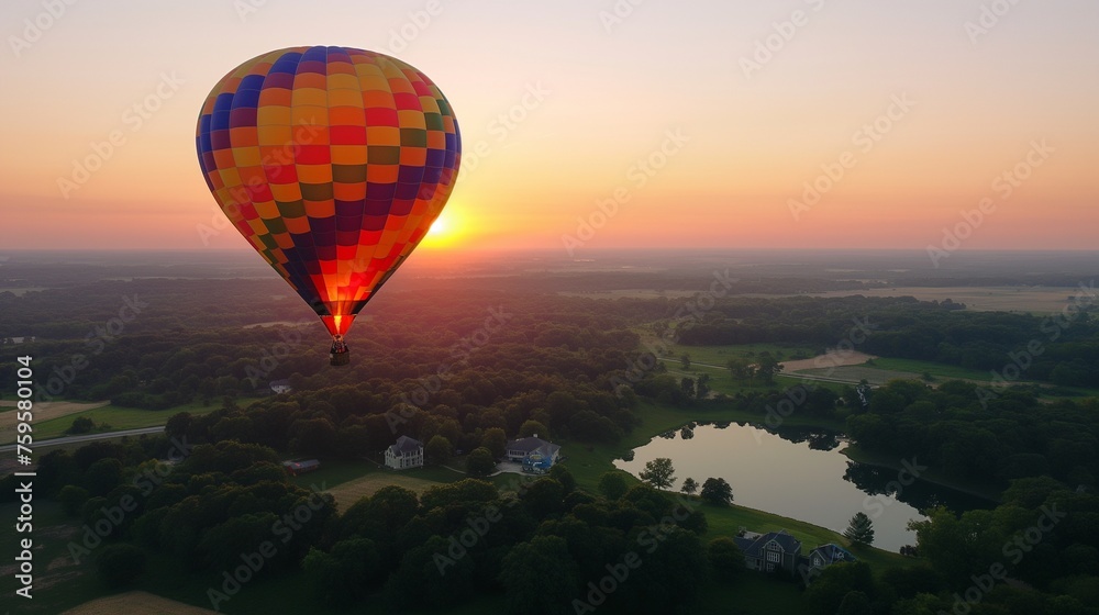 A family hot air balloon ride, capturing the breathtaking views and shared excitement.