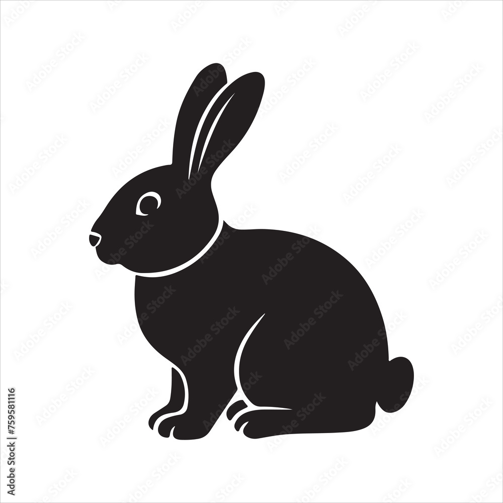 Silhouettes of easter bunnies, rabbit silhouettes