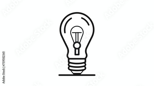 Bulb sticker icon in outline style