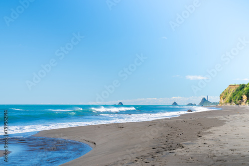 Oakura Beach on North Island west coast