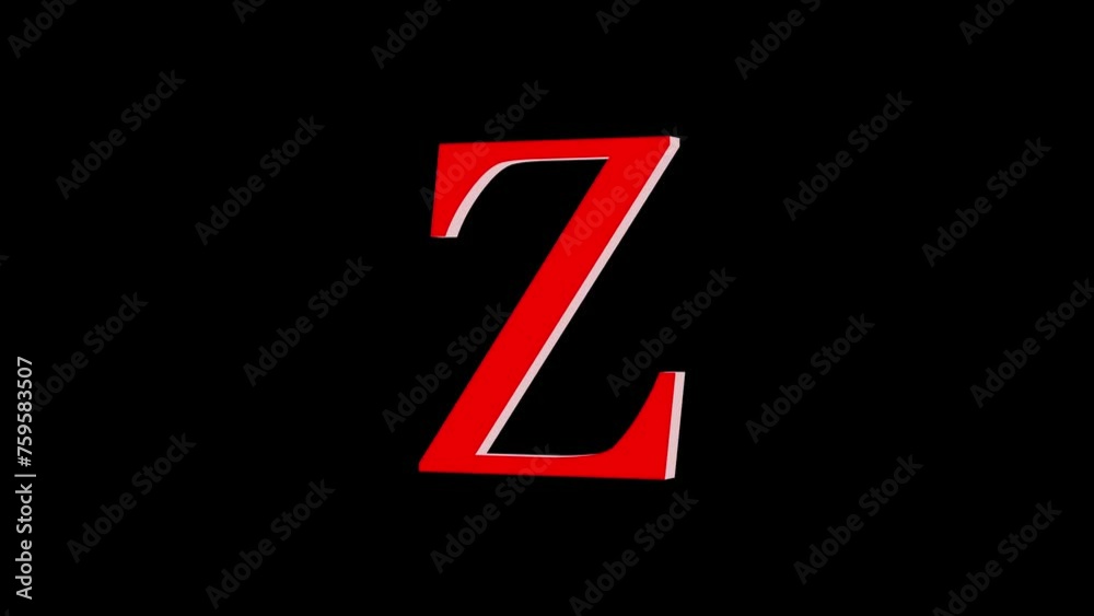 3d Z letter logo loopable rotated red color animation black background 3d Z letter logo loopable rotated red color animation black background
