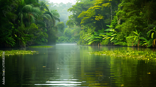 ortuguero National Parc Costa Rica. generative ai  © Malaika