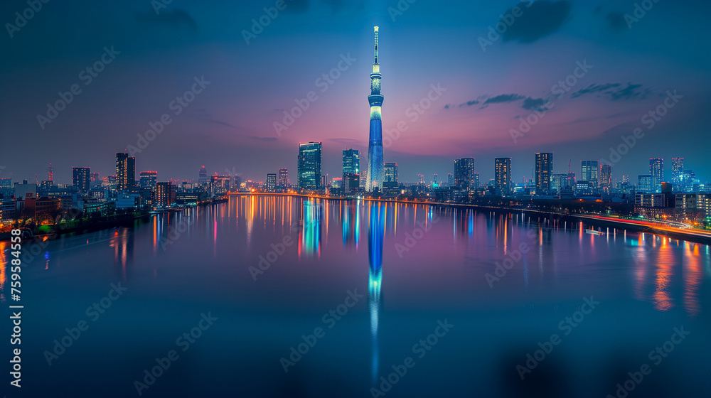 夜の東京スカイツリー景観 夜の東京スカイツリー景観