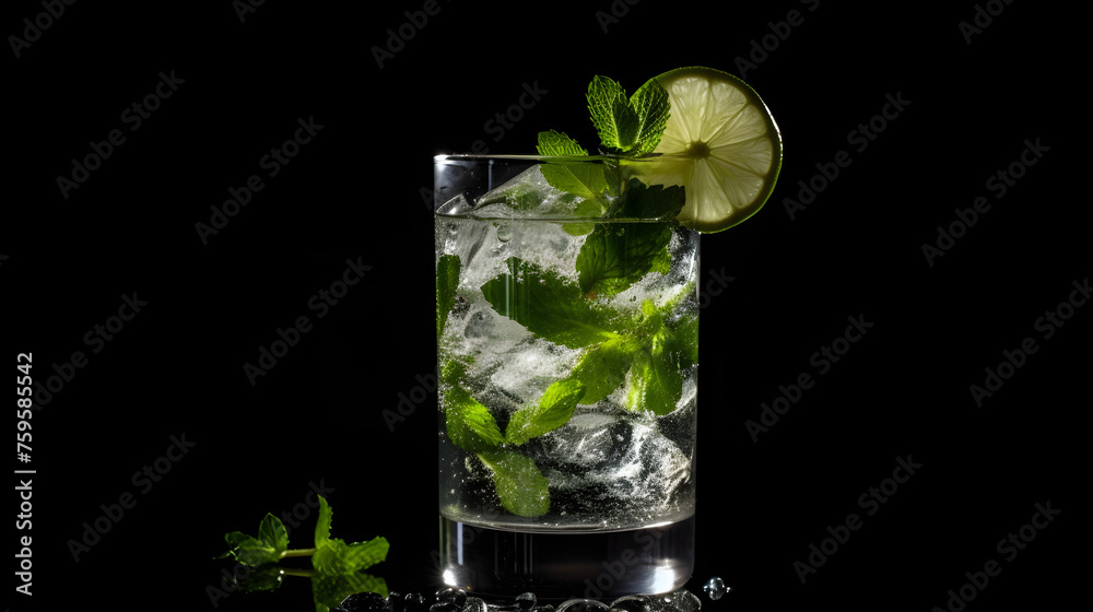 Mojito on a black background Mojito on a black background