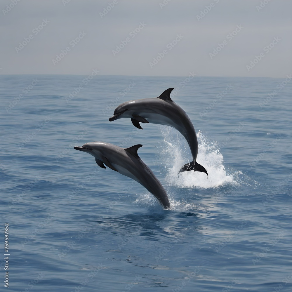 Fototapeta premium A view of Dolphins in the sea