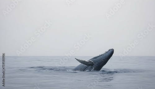 A Blue Whale Diving Deep Into The Ocean Disappear