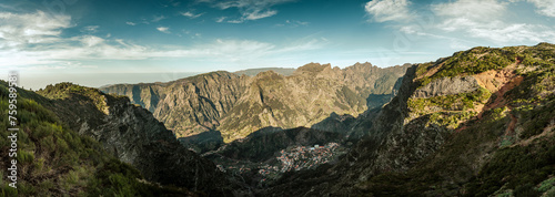 panorama of the mountains and village