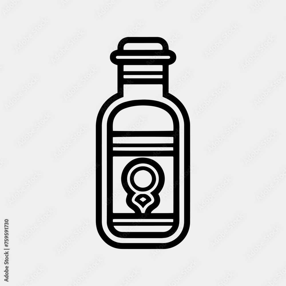 vector illustration of a white background of a bottle