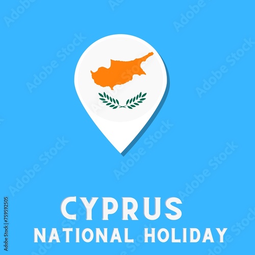 April 1,National day of Cyprus  illustration. Suitable for greeting card, poster and banner.