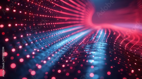Abstract background with glowing particles. Network connection structure.