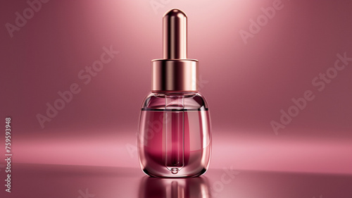 a pink gold cosmetic dropper bottle mockup