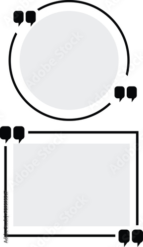 Citation text box icon. Quote text bubble sign. message and comment symbol. Quote template. flat style.