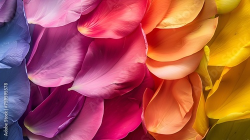 Rose Petals Arranged in Rainbow Flag Colors A Vibrant Display of Diversity and Unity in Floral Artistry photo