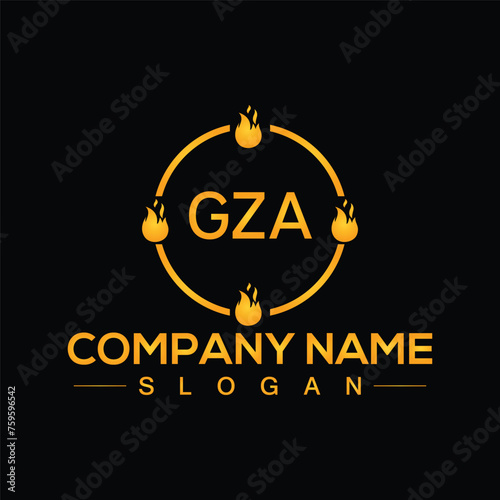 Initial monogram letter GZA logo design template for branding