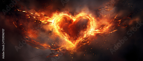 Fire burning heart ..