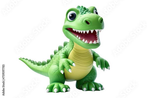 Green Toy Alligator With Open Mouth. on a White or Clear Surface PNG Transparent Background. © Usama
