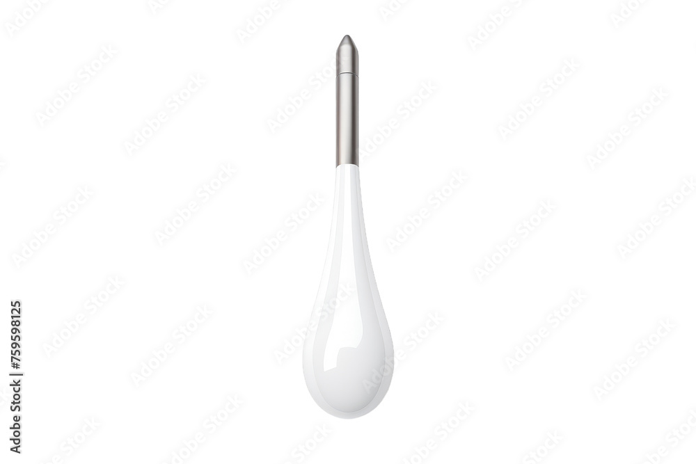 White Object With Silver Handle on White Background. on a White or Clear Surface PNG Transparent Background. White Object With Silver Handle on White Background. on a White or Clear Surface PNG Transparent Background.