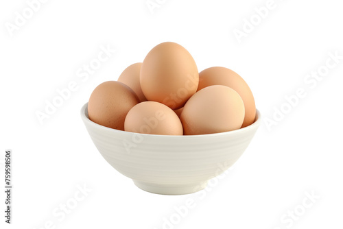 Bowl of Eggs on White Background. on a White or Clear Surface PNG Transparent Background.